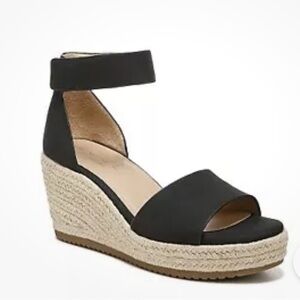 SOUL Naturalizer Womens Oakley Ankle Strap Wedge Sandals Black 9 W